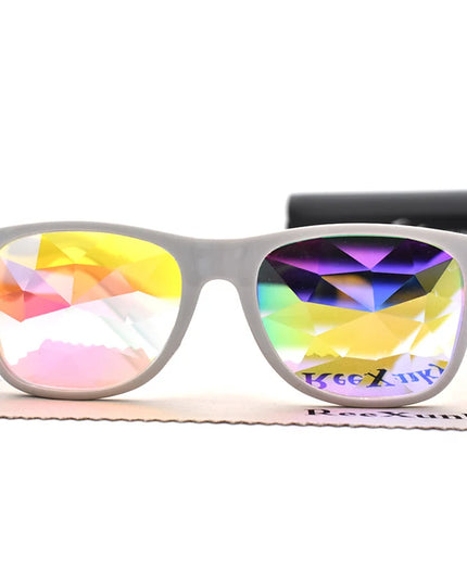 Classic Square Party Sunglasses Women Men Fashion EDM Light Diffraction Futuristic Rave Festival Sun Glasses Psychedelic Prism