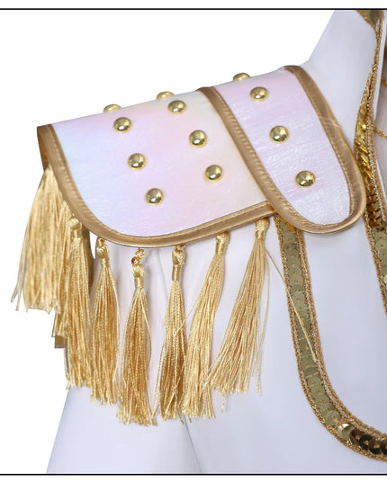 Anime Mira White PU Uniform Cosplay Costume Wig Woman Christmas Halloween Party Clothing