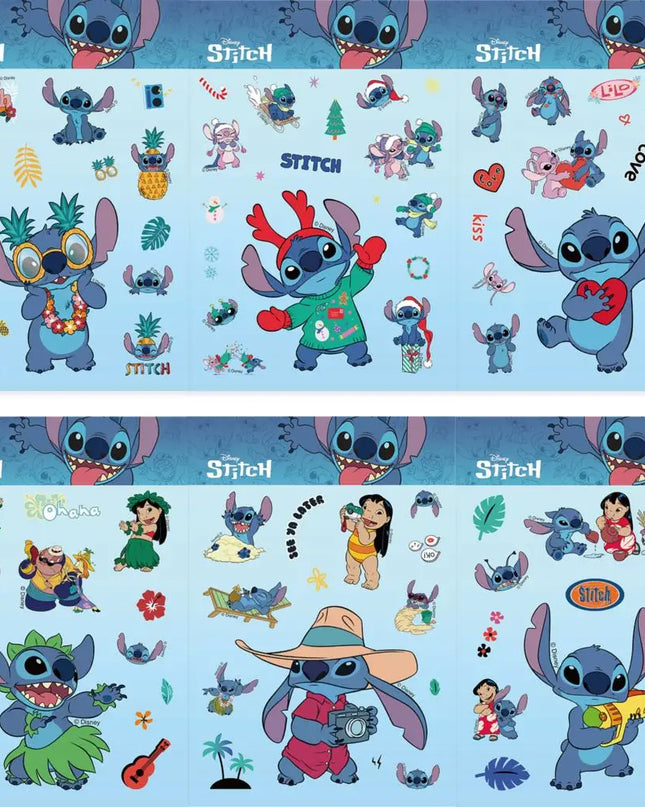 32Sheets Children DIY Puzzle Sticker Cartoon Stitch Character Assemble Stickers Kids Toys Boys Girls Gifts