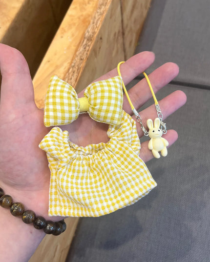 For 17cm Labubu Doll Luxry Brand design Diy Accessories Dress Sweater Overalls T-shirt Hat Set For Labubu Trendy Clothing Gift