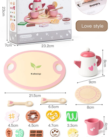 Children's simulation wooden toys, tea set sets, pretend games, baby educational toys, birthday and holiday gifts