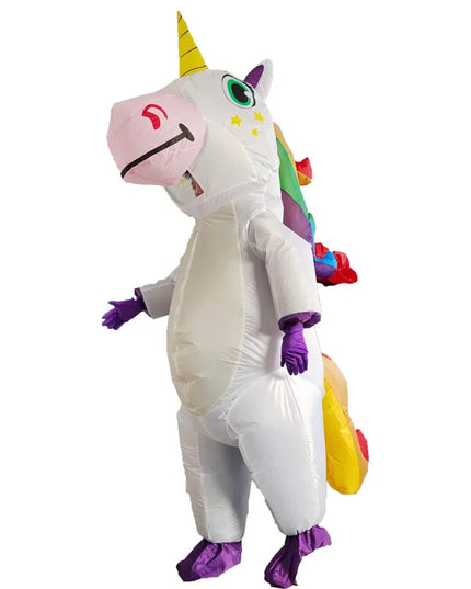 Cute Unicorn Inflatable Costume Suits Dress Mascot Christmas Party Cosplay Costumes for Man Woman Adult Boys Girls
