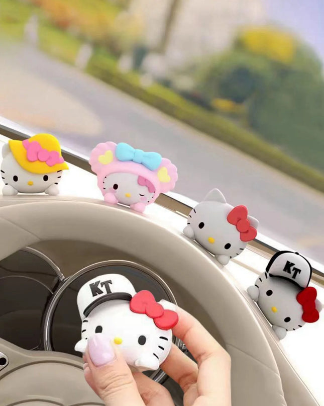 1pc Hello Kawaii Kitty Car Decoration Ornaments Charm DIY Car Display Decoration Ornaments Birthday Gift Valentine's Day Gifts