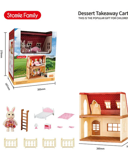2025 New simulation furniture toys gift simulation room forest family small west house rabbit animal model home play toys