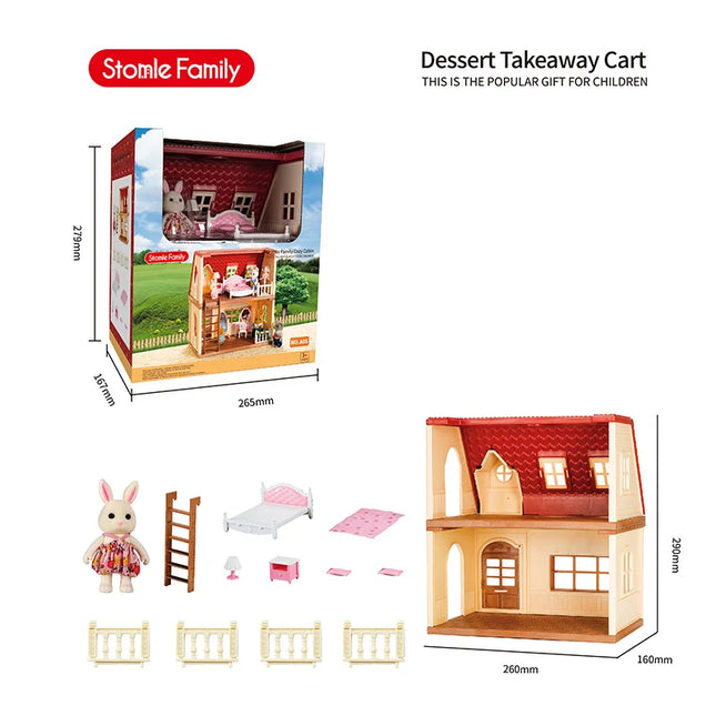 2025 New simulation furniture toys gift simulation room forest family small west house rabbit animal model home play toys