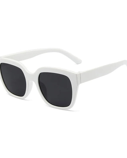 SHONEMES Square Sunglasses Vintage Men Women Shades Big Frame Outdoor UV400 Sun Glasses Black White for Female Male