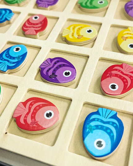 Montessori Wooden Toys Children Logical Thinking Training Direction Color Cognition Educational Battle Battle Board Game Gifts