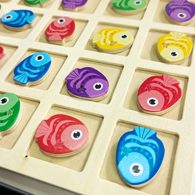 Montessori Wooden Toys Children Logical Thinking Training Direction Color Cognition Educational Battle Battle Board Game Gifts