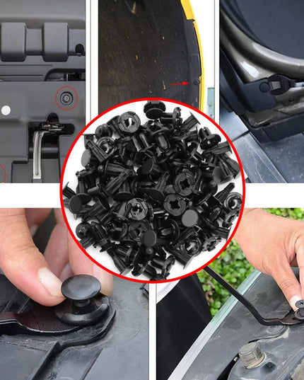 190PCS Car Retainer Clips 6 Sizes – Automotive Plastic Fasteners Kit for Auto Trim Panel Bumper Body Repair Tools