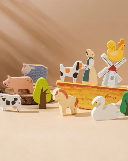 Montessori Game 1Set Of Farm Simulated Wooden Children's Toys Educational Toy Baby Room Decoration Desktop Furnishings Baby Gift