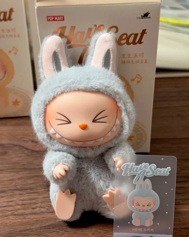 Genuine THE MONSTERS LABUBU Sitting Party Series Vinyl Plush Blind Box Figurine Surprise Hanging Birthday Gift From POP Mart