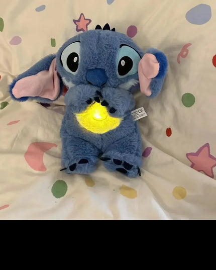 Stitch Anime Plush Doll With Lighting Music Airbag Kawaii Appease Toy Baby To Soothe Sleep Peluche For Kids Gift