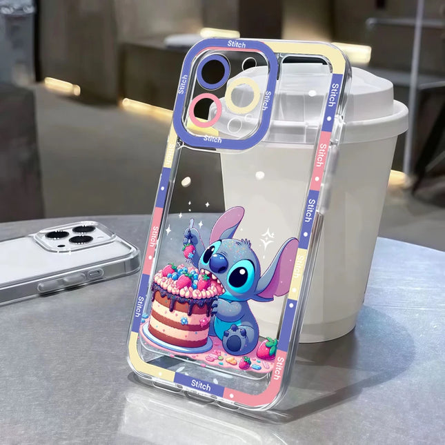 Stitch Artistic Transparent Phone Case For IPhone 17 Air 16 14 12 11 Pro Max 15 Plus 13 Mini 16E Fashion TPU Silicone Soft Cover
