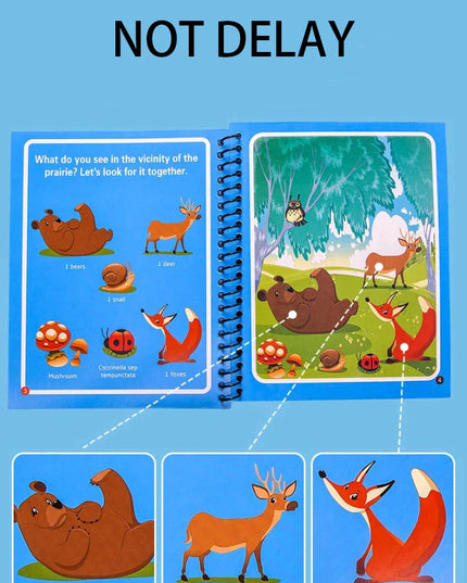 Magical Book Water Drawing Montessori Toys Reusable Coloring Book Magic Water Drawing Book Sensory Early Education for Children