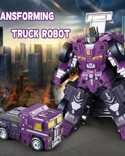 Children's transformable car toys, baby truck, mecha, robot, Police officer model, educational boy,Children's transformable toys