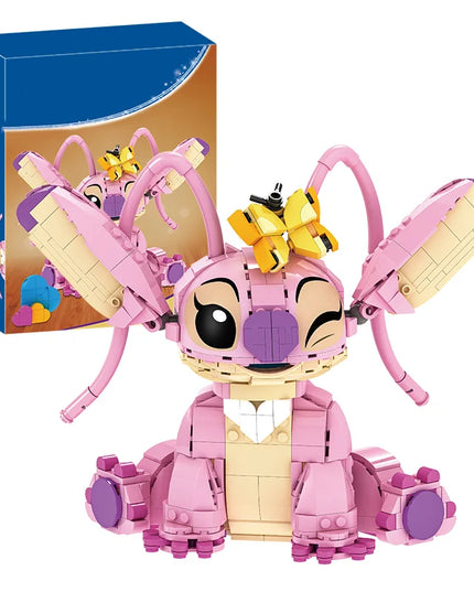 New Stitch Angel CP Building Blocks 2025 - Large Piece Cartoon Toys with Moving Ears Kids Assembly Gift for Boys Girls Birthday