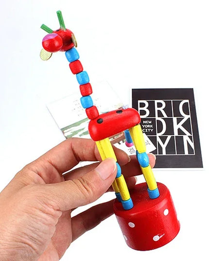 Montessori Educational Toy Kid Wooden Toys for Children Early Learning Exercise Baby Fingers Flexible Materials Giraffe Toy Gift