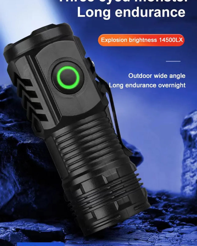 LED Strong Light Flashlight Rechargeable Multi functional for Long Range Portable Outdoor Home Mini Flashlight Cap Clip Light