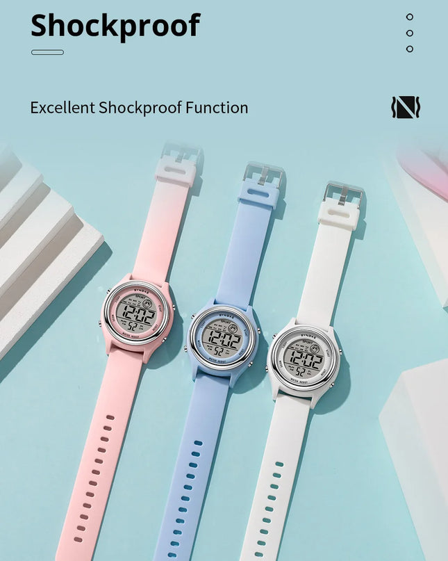 SYNOKE Colorful Children Seven Lights Watches Sport Students Digital Watch For Kids Waterproof Electronic Watch Shock Resist