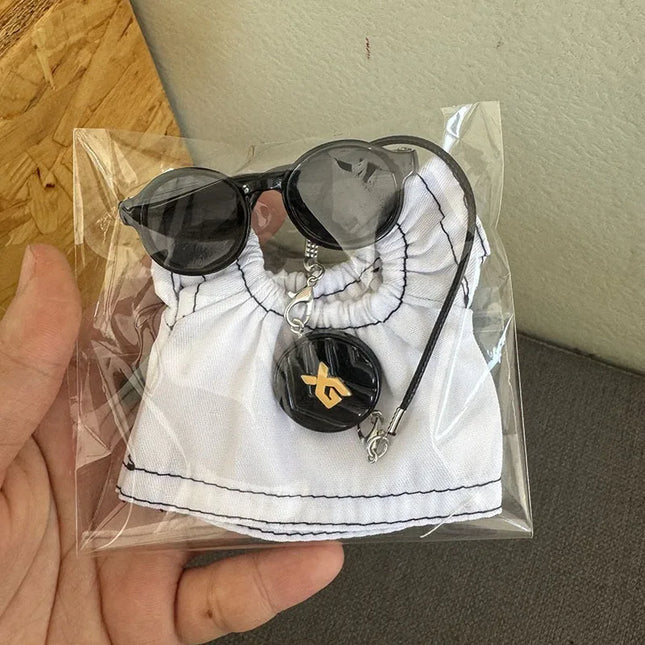 For 17cm Labubu Doll Luxry Brand design Diy Accessories Dress Sweater Overalls T-shirt Hat Set For Labubu Trendy Clothing Gift