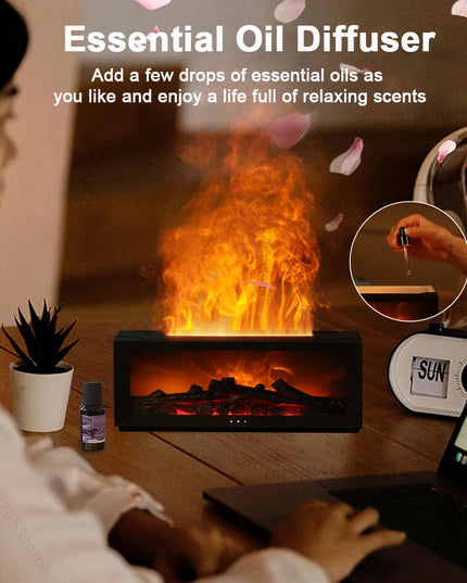 Air Humidifier Essential Oils Humidifiers Home Aroma Humidifier Flame Automatic Fragrance Diffuser With LED Light Remote Control