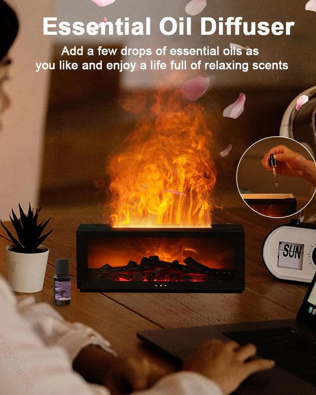 Air Humidifier Essential Oils Humidifiers Home Aroma Humidifier Flame Automatic Fragrance Diffuser With LED Light Remote Control