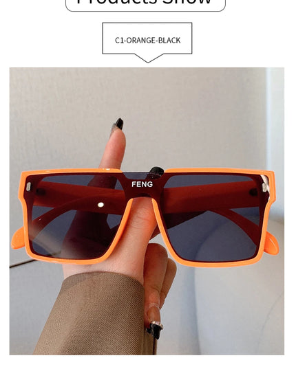 Sunglasses Men Fashion Oversized Square Frame Punk Glasses Brand Designer Women Large Eyewear Shades UV400 Protection Eyeglasses