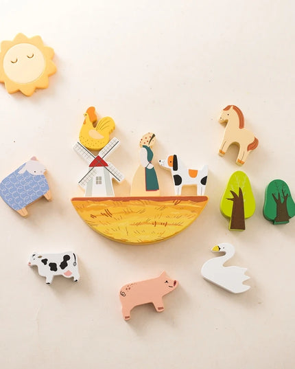 Montessori Game 1Set Of Farm Simulated Wooden Children's Toys Educational Toy Baby Room Decoration Desktop Furnishings Baby Gift