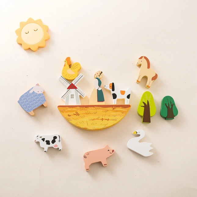 Montessori Game 1Set Of Farm Simulated Wooden Children's Toys Educational Toy Baby Room Decoration Desktop Furnishings Baby Gift
