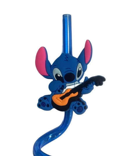 Cartoon Stitch Series Curved Straw Ice Cream Straw Soft Rubber Environmentally Friend Material Food Grade Artistic Design Straw