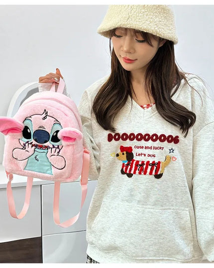 Stitch Backpack  Japanese Blue Funny Cartoon Large-Capacity Student Backpack Kindergarten Bag Kawaii Backpack