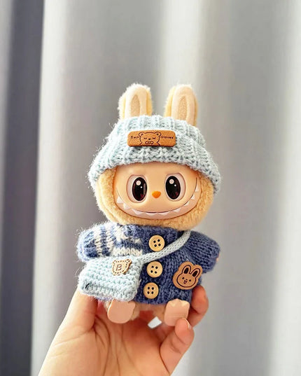 Labubu I II Sitting Party Clothing Idol Dolls Cute Mini Plush Doll'S Clothes Easter Colorful Bunny Sweater Labubu Accessories