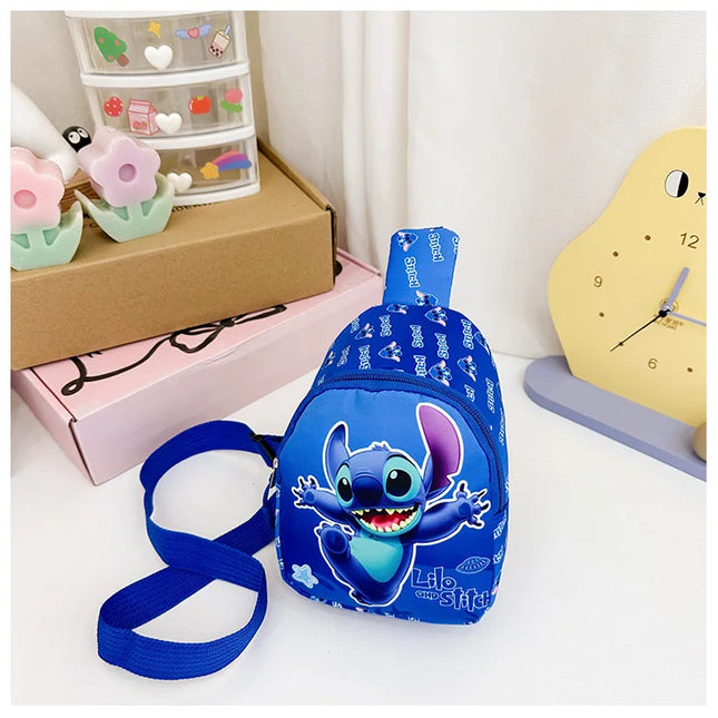 New Stitch Cartoon Children's Bags Fashion Casual Messenger Bag New Tide Take Coin Purse Boy Chest Bag Holiday Gift  Wholesale