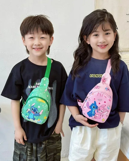 Cartoon Mini Stitch & Angel Sling Chest Bag Anime Crossbody Storage Bag Shoulder Bag Coin Purse Halloween Christmas party gift