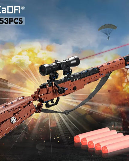 high power lens Cada City Police Military Weapon Sniper Rifle series Building Blocks WW2 For Assault Rifle Bricks Toys Kids Gift