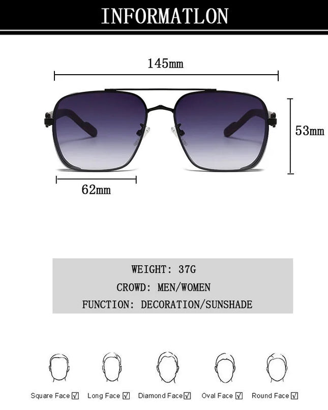 2023 Sunglasses For Men Square Sunglasses Women Trendy Luxe Vintage Fashion Glasses Retro Steampunk Shades Gafas De Sol Hombre