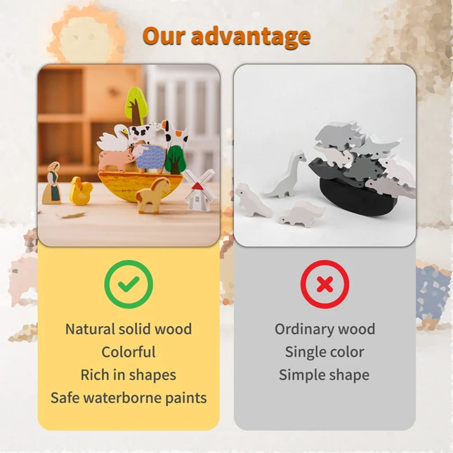 Montessori Game 1Set Of Farm Simulated Wooden Children's Toys Educational Toy Baby Room Decoration Desktop Furnishings Baby Gift