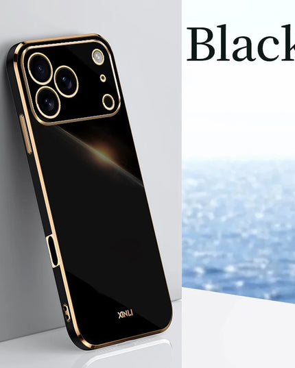 Solid Plating Phone Case For iPhone 17 Pro Max 17 Air 16e 16 Pro Max 16Plus 17Pro Max Cover Soft Silione Shockproof Cases Bumper