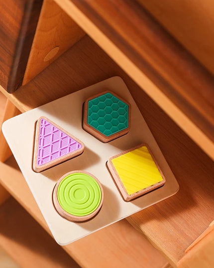Montessori Wood Toys 0-12Months Baby Colorful Geometry Grasping Board Toys Newborn Sensory Touch Shape Recognition Game Toy Gift