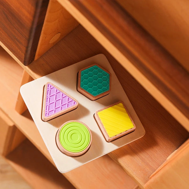 Montessori Wood Toys 0-12Months Baby Colorful Geometry Grasping Board Toys Newborn Sensory Touch Shape Recognition Game Toy Gift