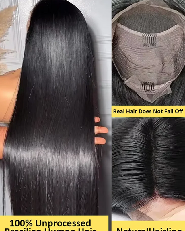 30 40 Inch 13x6 Hd Lace Frontal Human Hair Wigs 250 High Density Straight Front Wig 13x4 Pre Plucked Black Brazilian For Wowan