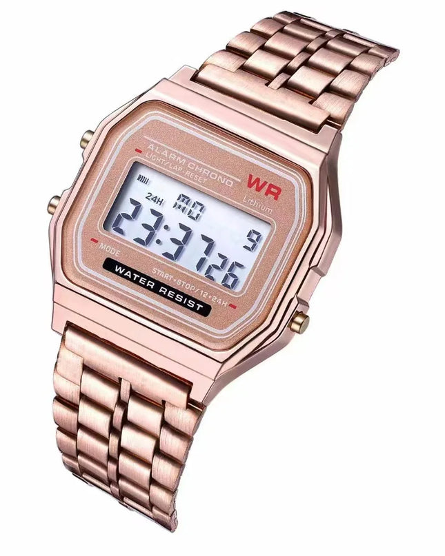 F91W Non-Waterproof Steel Band Watch For Women, Men, Business Clock, Multi-Functional LED Digital Sports Watch, Electronic Clock
