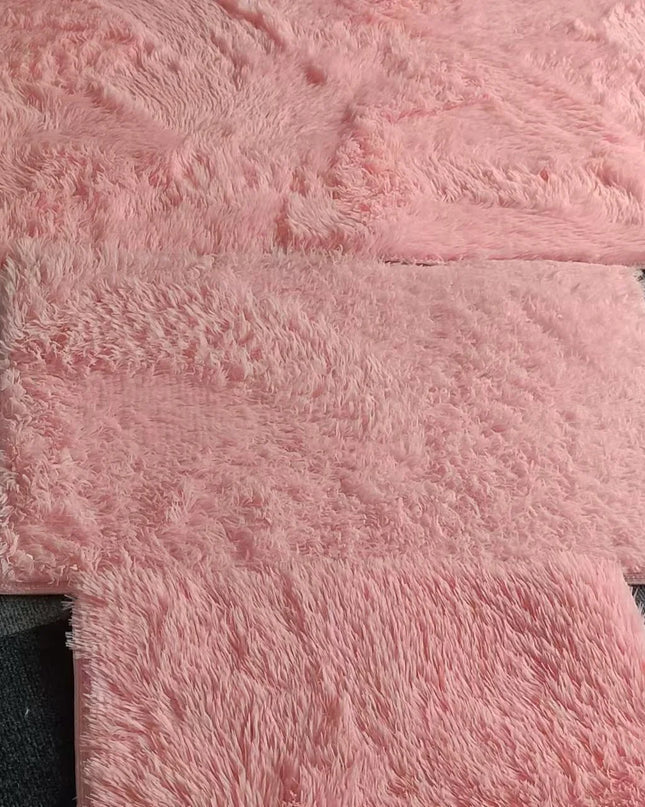 VIKAMA Silk wool Solid Colour Living Room Bedroom Bedside Sofa Soft Mat Home Light Luxury Non-slip Dirty Resistant Washable Rug