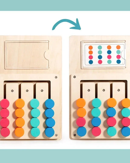 Montessori Wooden Color Shape Matching Cognition Learning Game Board Toys Early Education Children Brain Logic Thinking Develop