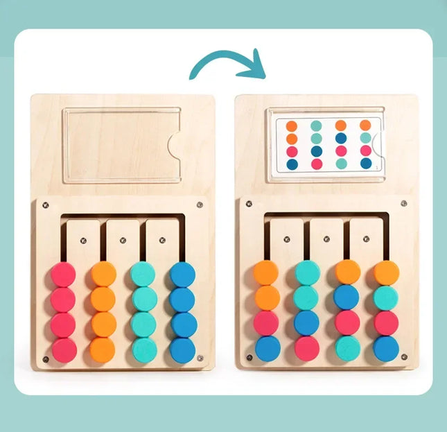 Montessori Wooden Color Shape Matching Cognition Learning Game Board Toys Early Education Children Brain Logic Thinking Develop