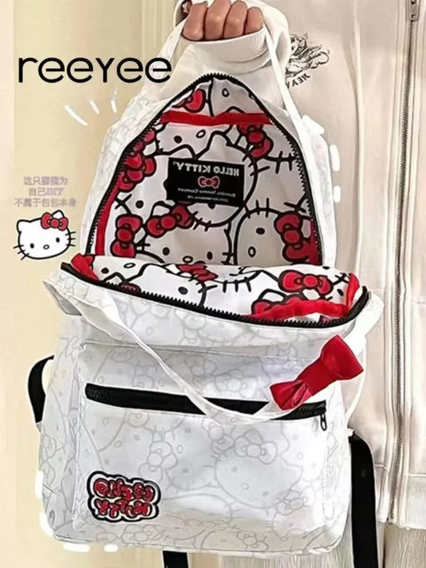 Hello kitty cartoon backpack Sanrio new animation cute student school bag outdoor travel storage large capacity backpack gift