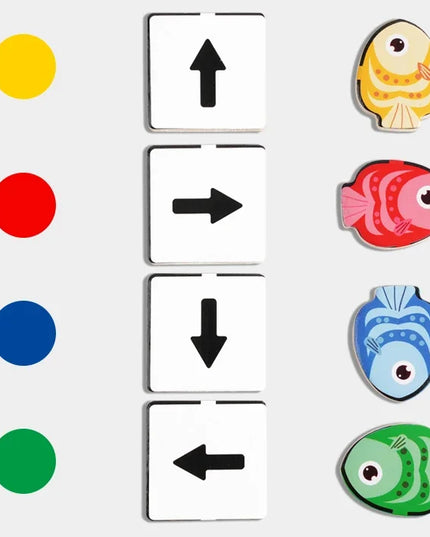 Montessori Wooden Toys Children Logical Thinking Training Direction Color Cognition Educational Battle Battle Board Game Gifts