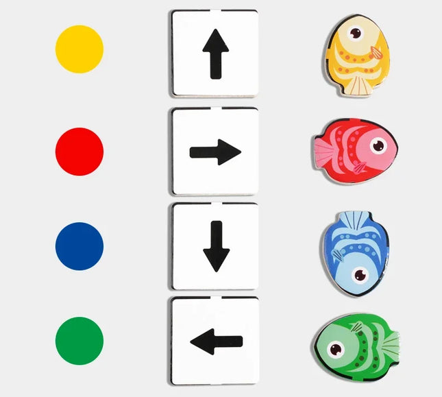 Montessori Wooden Toys Children Logical Thinking Training Direction Color Cognition Educational Battle Battle Board Game Gifts