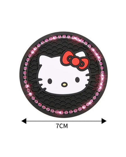 2pcs Sanrio Hello Kitty Car cup Coasters Cartoon car inner Decoration Anti Slip Mat silicone Car Cup pad Gifts for girl friend