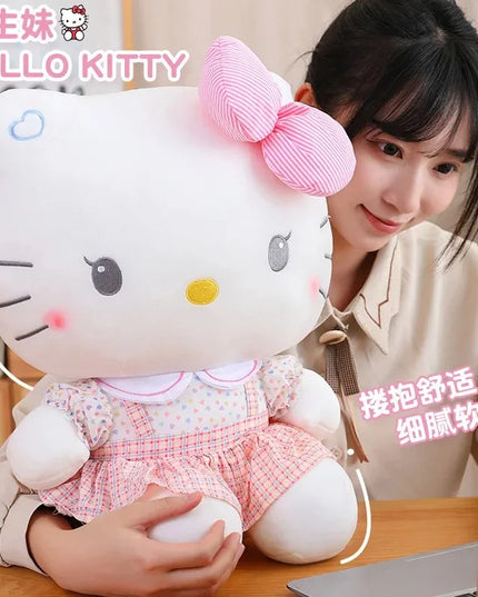 Hello Kitty Anime Hello Kitty Stuffed Toys Plushier Soft Pillow Birthday Gifts For Girls Kawaii Hello Kitty Plush Dolls
